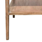 Table d'appoint d'angle avec étagère de rangement, Bois de pin gris, 56 cm de côté, Table basse de salon