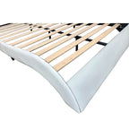 Lit plateforme en cuir PVC avec lumières LED RVB, haut-parleur Bluetooth et chargement USB