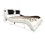 Lit plateforme en cuir PVC avec lumières LED RVB, haut-parleur Bluetooth et chargement USB