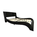 Lit plateforme en cuir PVC avec lumières LED RVB, haut-parleur Bluetooth et chargement USB