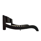 Lit plateforme en cuir PVC avec lumières LED RVB, haut-parleur Bluetooth et chargement USB