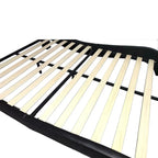 Lit plateforme en cuir PVC avec lumières LED RVB, haut-parleur Bluetooth et chargement USB