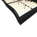 Lit plateforme en cuir PVC avec lumières LED RVB, haut-parleur Bluetooth et chargement USB