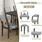 Ensemble de salle à manger de style ferme 9 pièces avec table extensible et 8 chaises