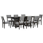 Ensemble de salle à manger de style ferme 9 pièces avec table extensible et 8 chaises