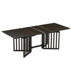 Ensemble de salle à manger de style ferme 9 pièces avec table extensible et 8 chaises