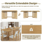 Ensemble de salle à manger de style ferme 9 pièces avec table extensible et 8 chaises