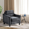 Fauteuil d'appoint noir moderne de 32 pouces, rembourré, avec structure en bois dur et coussin moelleux