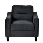 Fauteuil d'appoint noir moderne de 32 pouces, rembourré, avec structure en bois dur et coussin moelleux