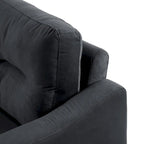 Fauteuil d'appoint noir moderne de 32 pouces, rembourré, avec structure en bois dur et coussin moelleux