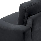 Fauteuil d'appoint noir moderne de 32 pouces, rembourré, avec structure en bois dur et coussin moelleux