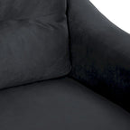 Fauteuil d'appoint noir moderne de 32 pouces, rembourré, avec structure en bois dur et coussin moelleux