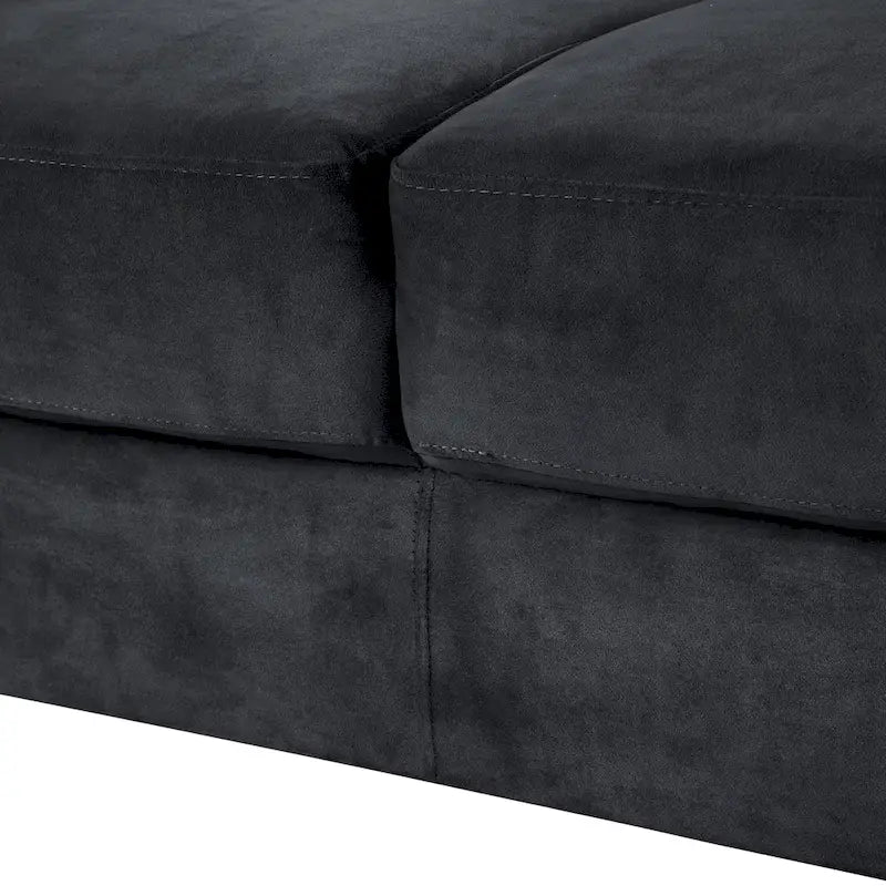 Fauteuil d'appoint noir moderne de 32 pouces, rembourré, avec structure en bois dur et coussin moelleux