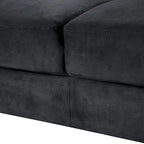 Fauteuil d'appoint noir moderne de 32 pouces, rembourré, avec structure en bois dur et coussin moelleux