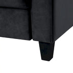 Fauteuil d'appoint noir moderne de 32 pouces, rembourré, avec structure en bois dur et coussin moelleux
