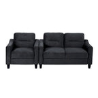 Fauteuil d'appoint noir moderne de 32 pouces, rembourré, avec structure en bois dur et coussin moelleux