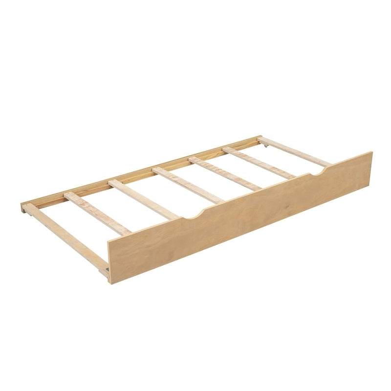 Lit de jour double en bois avec lit gigogne, 5 armoires de rangement, port USB et prise de courant, bois de pin