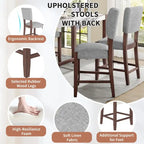 Ensemble de salle à manger moderne 5 pièces hauteur comptoir, table de bar en faux marbre et 4 chaises assise rembourrée