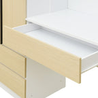 Armoire de bureau de rangement en bois à 3 portes pour chambre avec étagères et 3 tiroirs