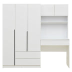Armoire de bureau de rangement en bois à 3 portes pour chambre avec étagères et 3 tiroirs