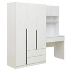 Armoire de bureau de rangement en bois à 3 portes pour chambre avec étagères et 3 tiroirs