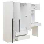Armoire de bureau de rangement en bois à 3 portes pour chambre avec étagères et 3 tiroirs
