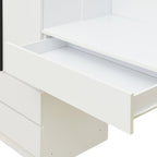 Armoire de bureau de rangement en bois à 3 portes pour chambre avec étagères et 3 tiroirs