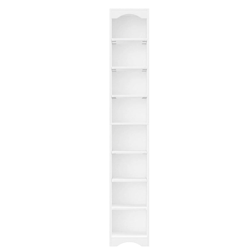 Armoire à Linge de Salle de Bain Étroite en Bois Massif à 8 Niveaux de 180 cm de Haut