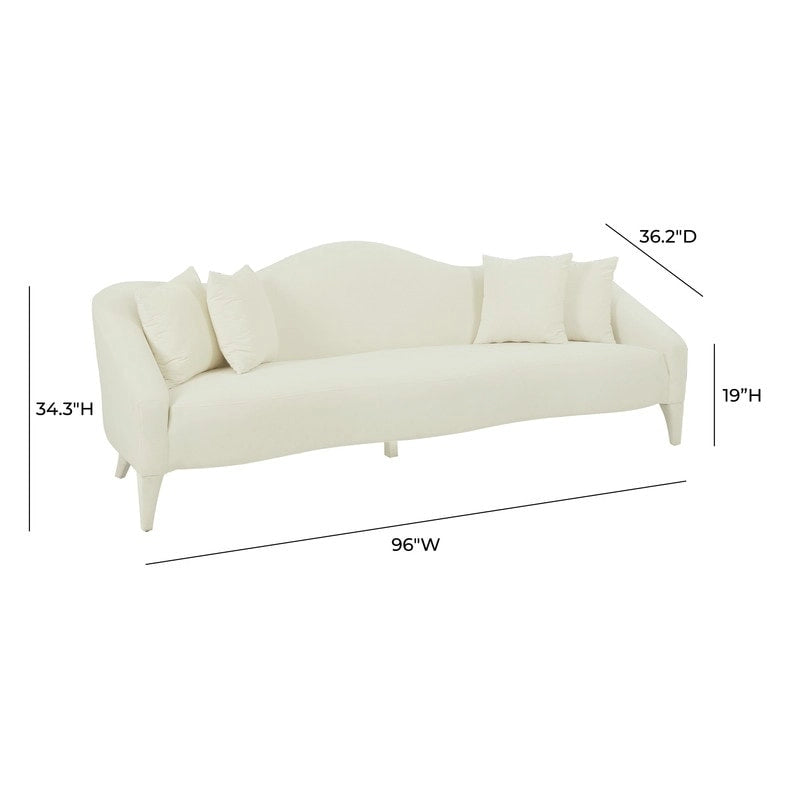 Canapé 3 places en velours de 244 cm, canapé de salon moderne, assise profonde, style contemporain
