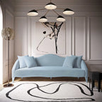 Canapé 3 places en velours de 244 cm, canapé de salon moderne, assise profonde, style contemporain