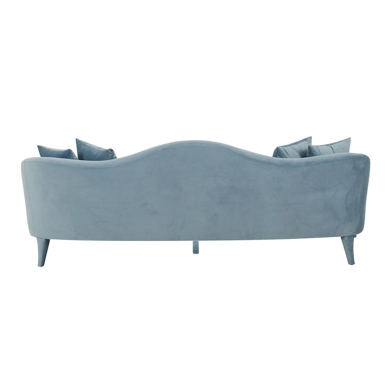 Canapé 3 places en velours de 244 cm, canapé de salon moderne, assise profonde, style contemporain
