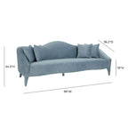 Canapé 3 places en velours de 244 cm, canapé de salon moderne, assise profonde, style contemporain