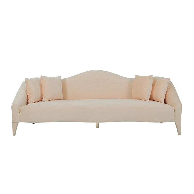 Canapé 3 places en velours de 244 cm, canapé de salon moderne, assise profonde, style contemporain