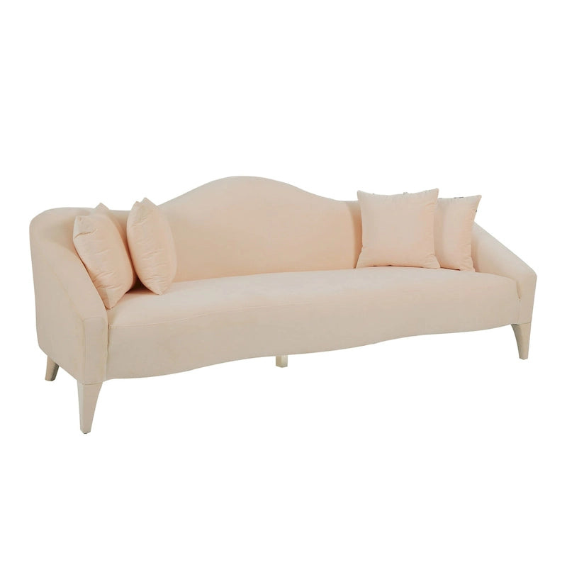 Canapé 3 places en velours de 244 cm, canapé de salon moderne, assise profonde, style contemporain