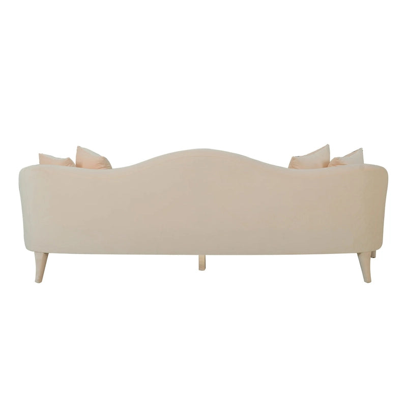 Canapé 3 places en velours de 244 cm, canapé de salon moderne, assise profonde, style contemporain