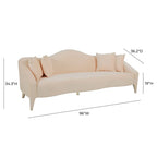 Canapé 3 places en velours de 244 cm, canapé de salon moderne, assise profonde, style contemporain