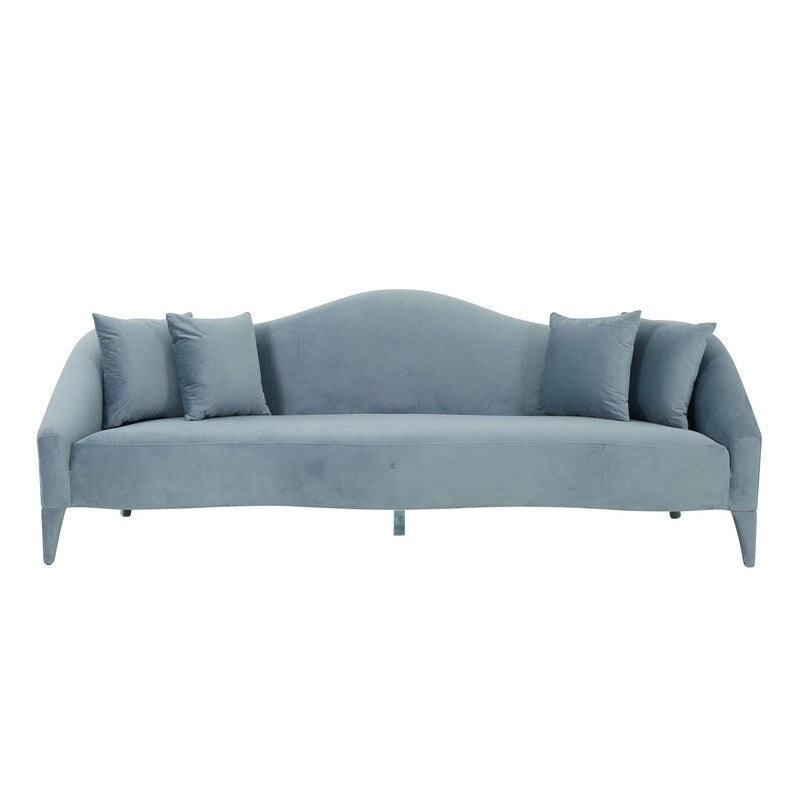 Canapé 3 places en velours de 244 cm, canapé de salon moderne, assise profonde, style contemporain