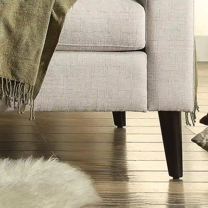 Causeuse à accoudoirs carrés capitonnés multicolores de 84 cm, polyester doux comme le lin, cadre en bois massif, capacité de 450 kg