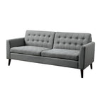 Causeuse à accoudoirs carrés capitonnés multicolores de 84 cm, polyester doux comme le lin, cadre en bois massif, capacité de 450 kg