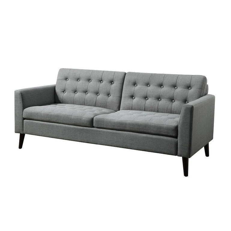 Causeuse à accoudoirs carrés capitonnés multicolores de 84 cm, polyester doux comme le lin, cadre en bois massif, capacité de 450 kg