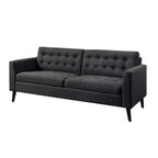 Causeuse à accoudoirs carrés capitonnés multicolores de 84 cm, polyester doux comme le lin, cadre en bois massif, capacité de 450 kg