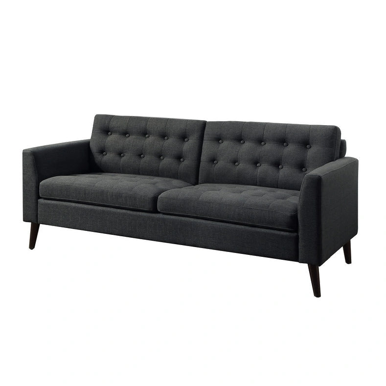 Causeuse à accoudoirs carrés capitonnés multicolores de 84 cm, polyester doux comme le lin, cadre en bois massif, capacité de 450 kg
