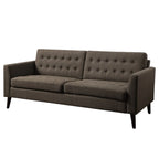 Causeuse à accoudoirs carrés capitonnés multicolores de 84 cm, polyester doux comme le lin, cadre en bois massif, capacité de 450 kg