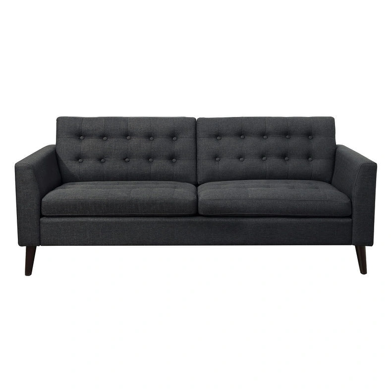Causeuse à accoudoirs carrés capitonnés multicolores de 84 cm, polyester doux comme le lin, cadre en bois massif, capacité de 450 kg
