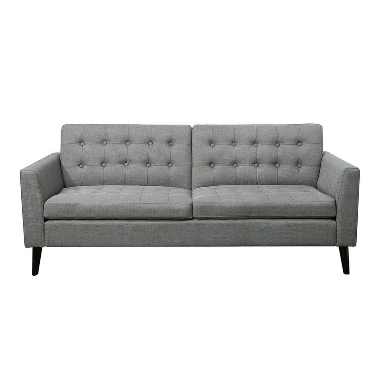 Causeuse à accoudoirs carrés capitonnés multicolores de 84 cm, polyester doux comme le lin, cadre en bois massif, capacité de 450 kg