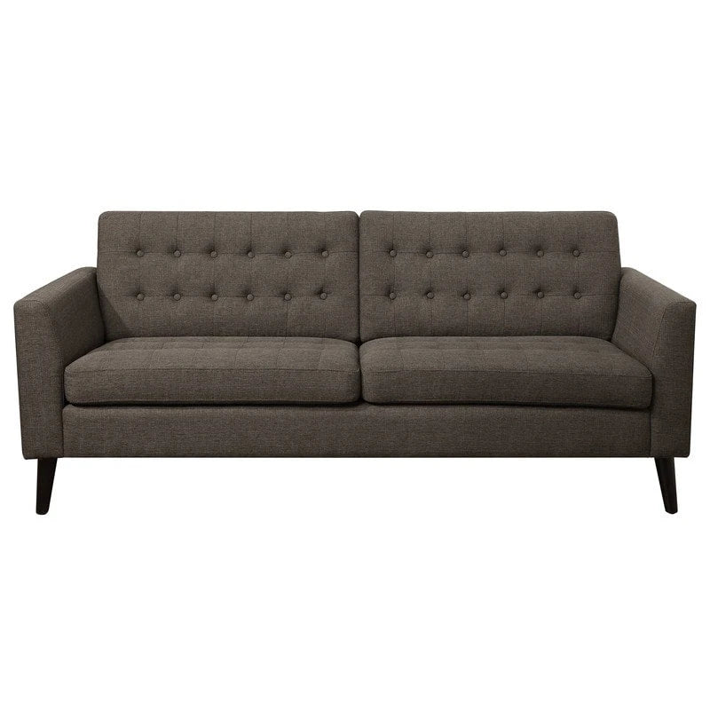 Causeuse à accoudoirs carrés capitonnés multicolores de 84 cm, polyester doux comme le lin, cadre en bois massif, capacité de 450 kg
