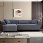 Canapé sectionnel bouclé en forme de L de 259 cm, design rétro incurvé, 2 pièces, aucun assemblage requis