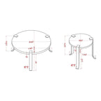 Ensemble de 3 tables basses et tables d'appoint rondes en acier de 104 cm, style de transition
