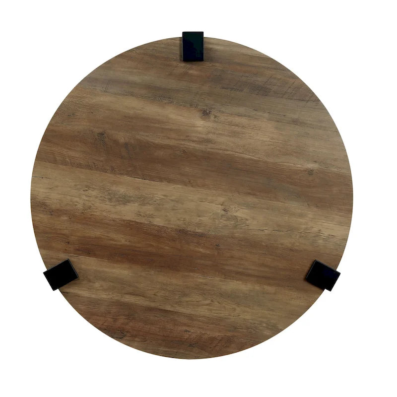 Ensemble de 3 tables basses et tables d'appoint rondes en acier de 104 cm, style de transition