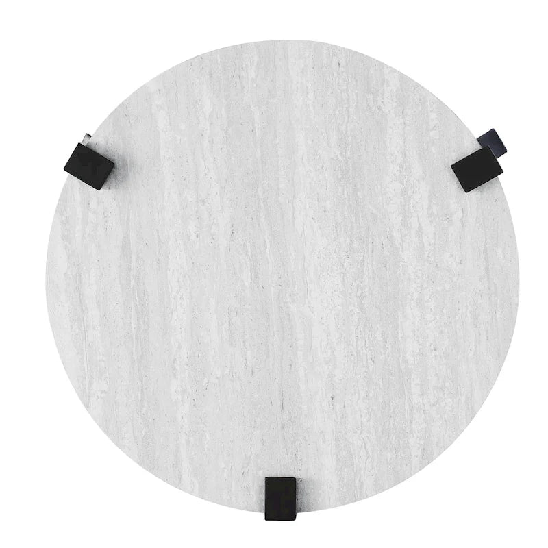 Ensemble de 3 tables basses et tables d'appoint rondes en acier de 104 cm, style de transition
